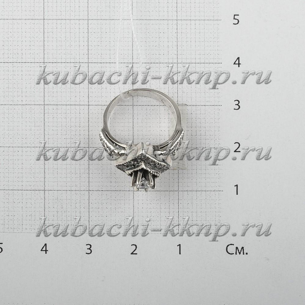Кольцо из серебра Ромб, Ag-к30 фото 2