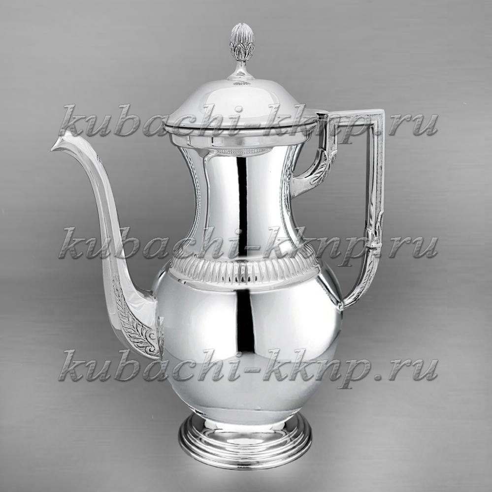 Большой  классический серебряный чайник, ЧН052 фото 1