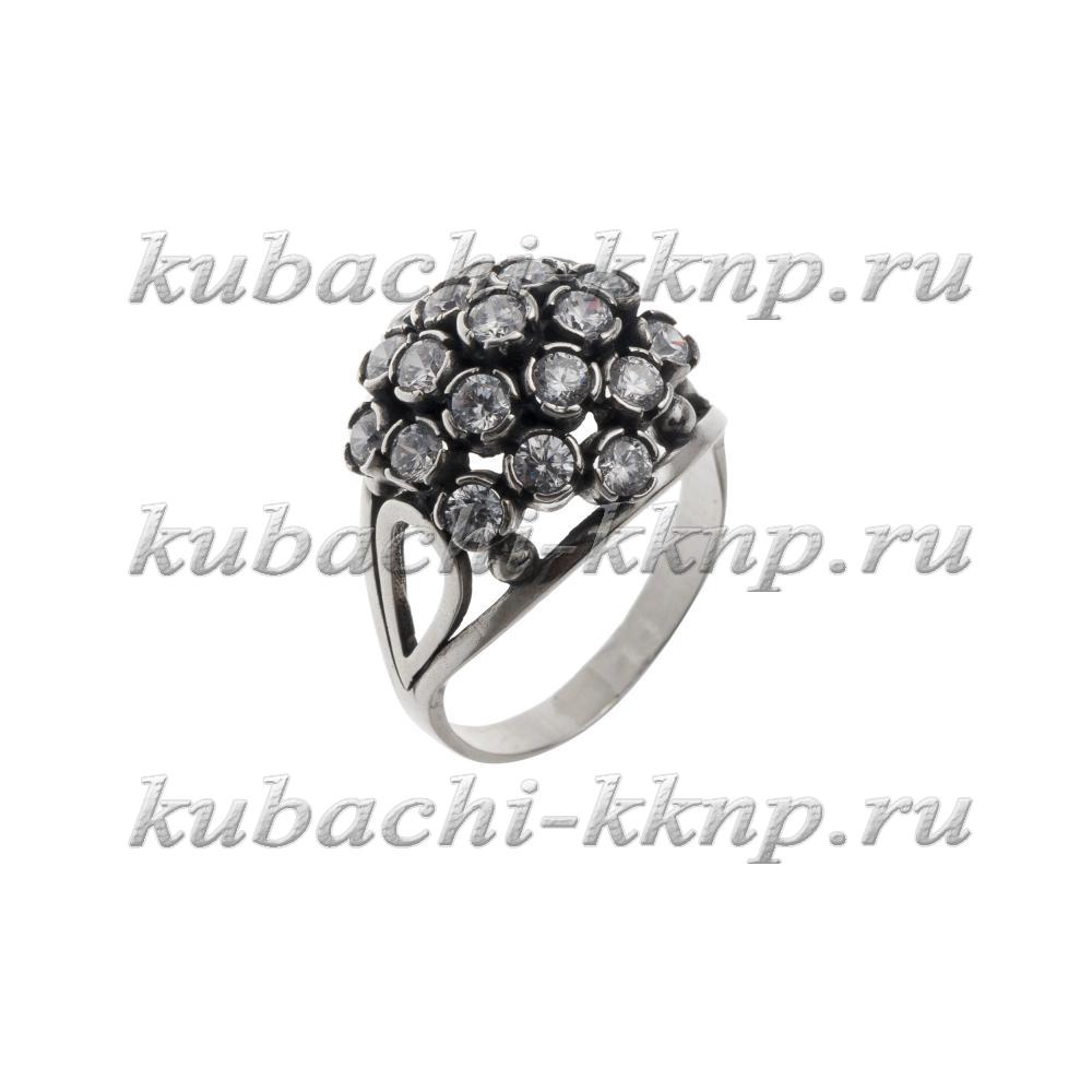 Серебряное кольцо Корзинка с фианитами на каждый день, Ag-к19 фото 1