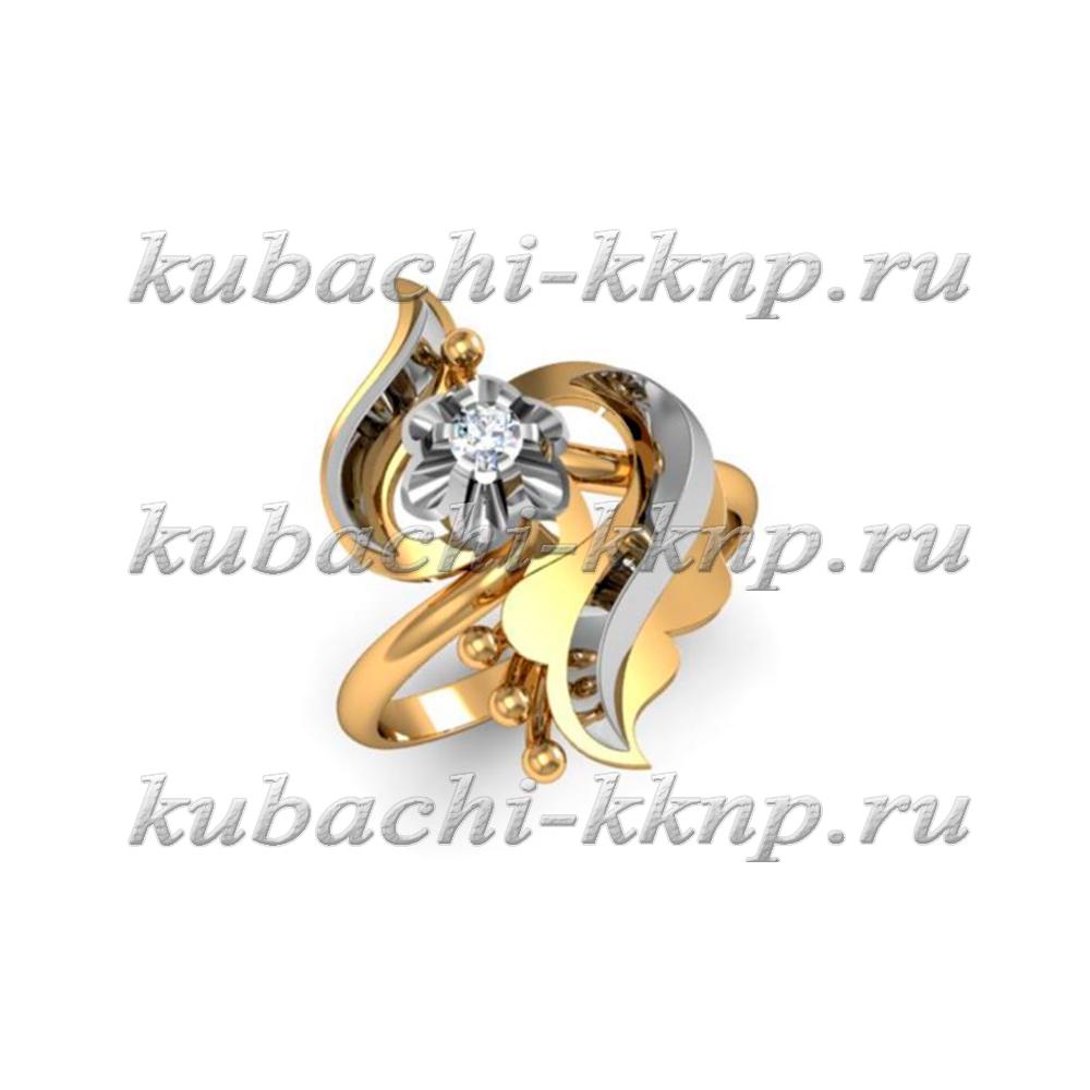 Женское золотое кольцо Новый тюльпан, 00057r фото 1