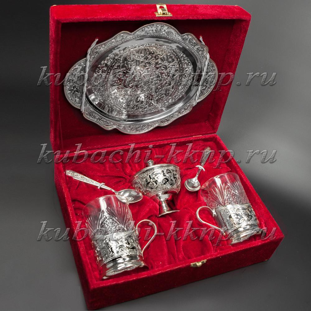 Чайный набор из серебра с гравировкой, чср001 фото 1