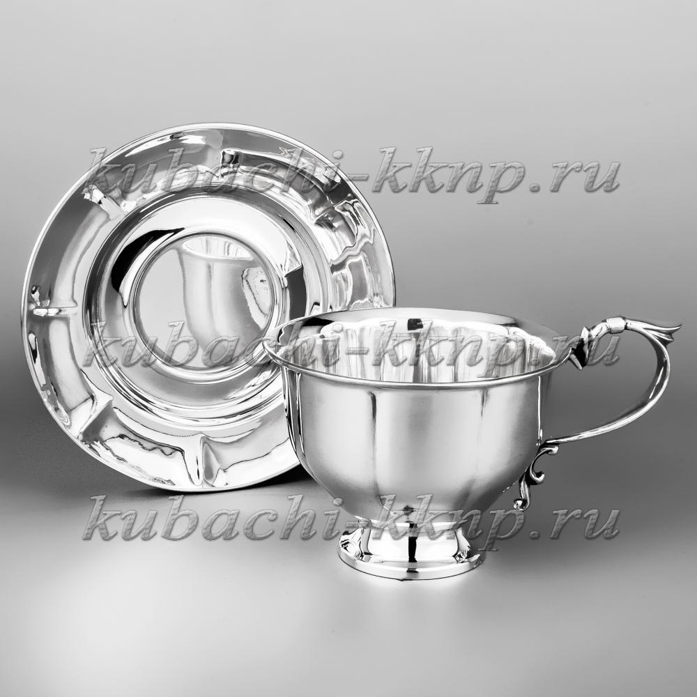 Серебряная чайная пара Глянцевая, чп02 фото 1