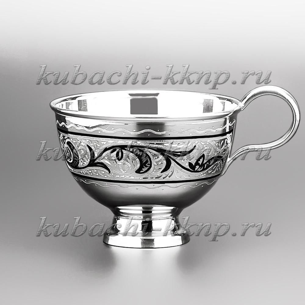 Серебряная чашка для теплого чая, ч01 фото 1