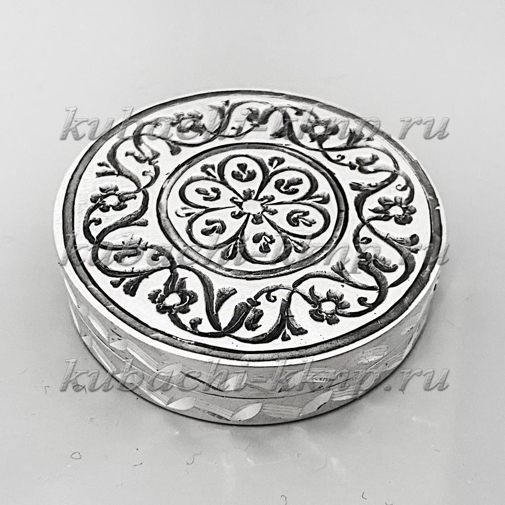 Серебряная таблетница с гравировкой, ТАБ05 фото 1
