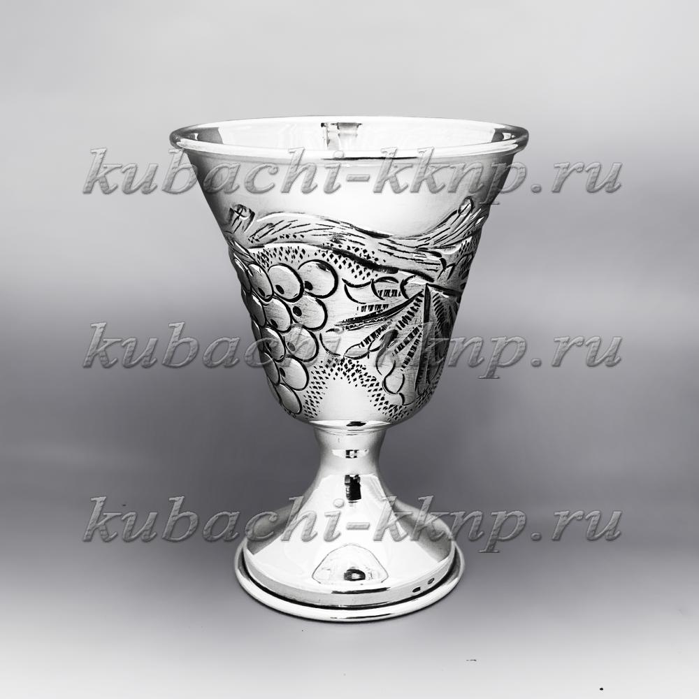 Серебряная рюмка с виноградом Изобилие, р099 фото 1