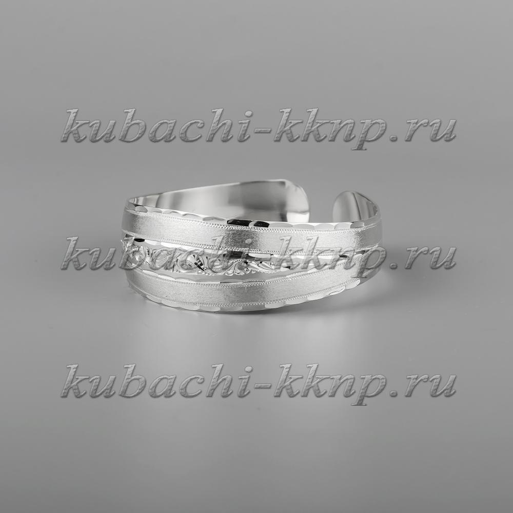 Кубачинский браслет из серебра Матовый, бр210 фото 1