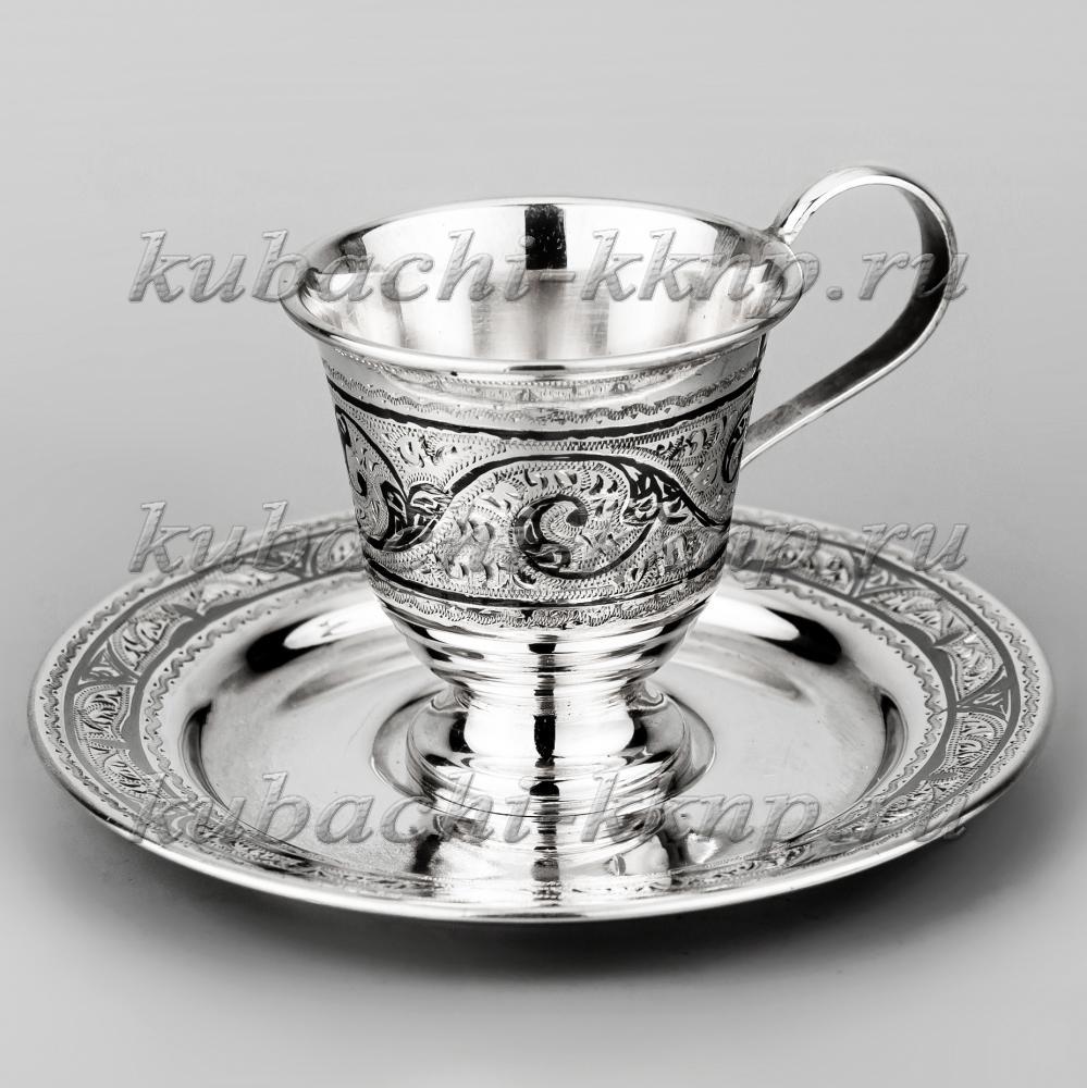 Серебряная чашка для кофе, чп003 фото 2