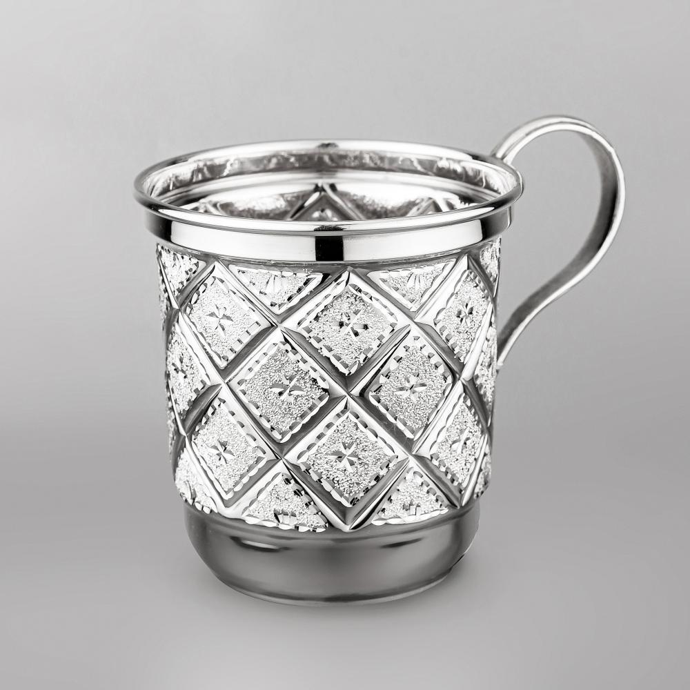 Серебряная кружка Лазер с алмазной гранью, кр079 фото 1