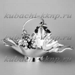 Серебряная конфетница «Виноград» - кф177
