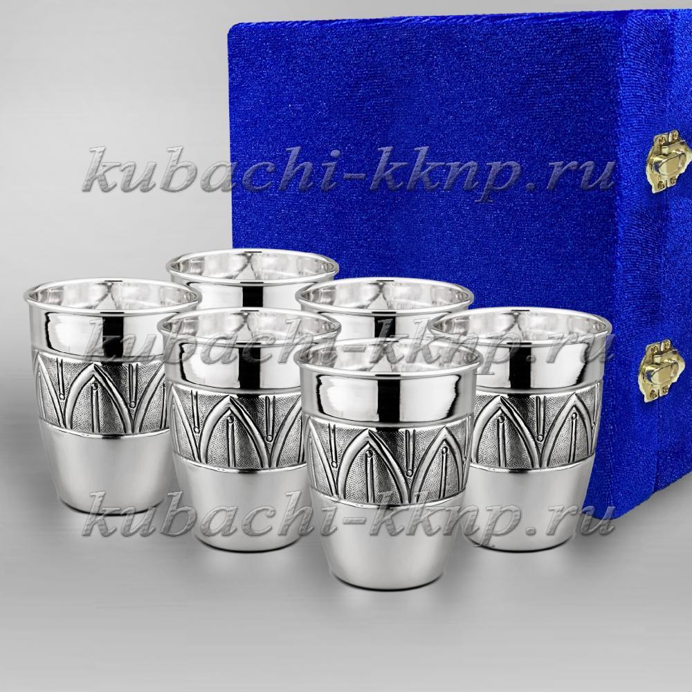 набор из шести серебряных стаканов Аркан, ст076-6 фото 1