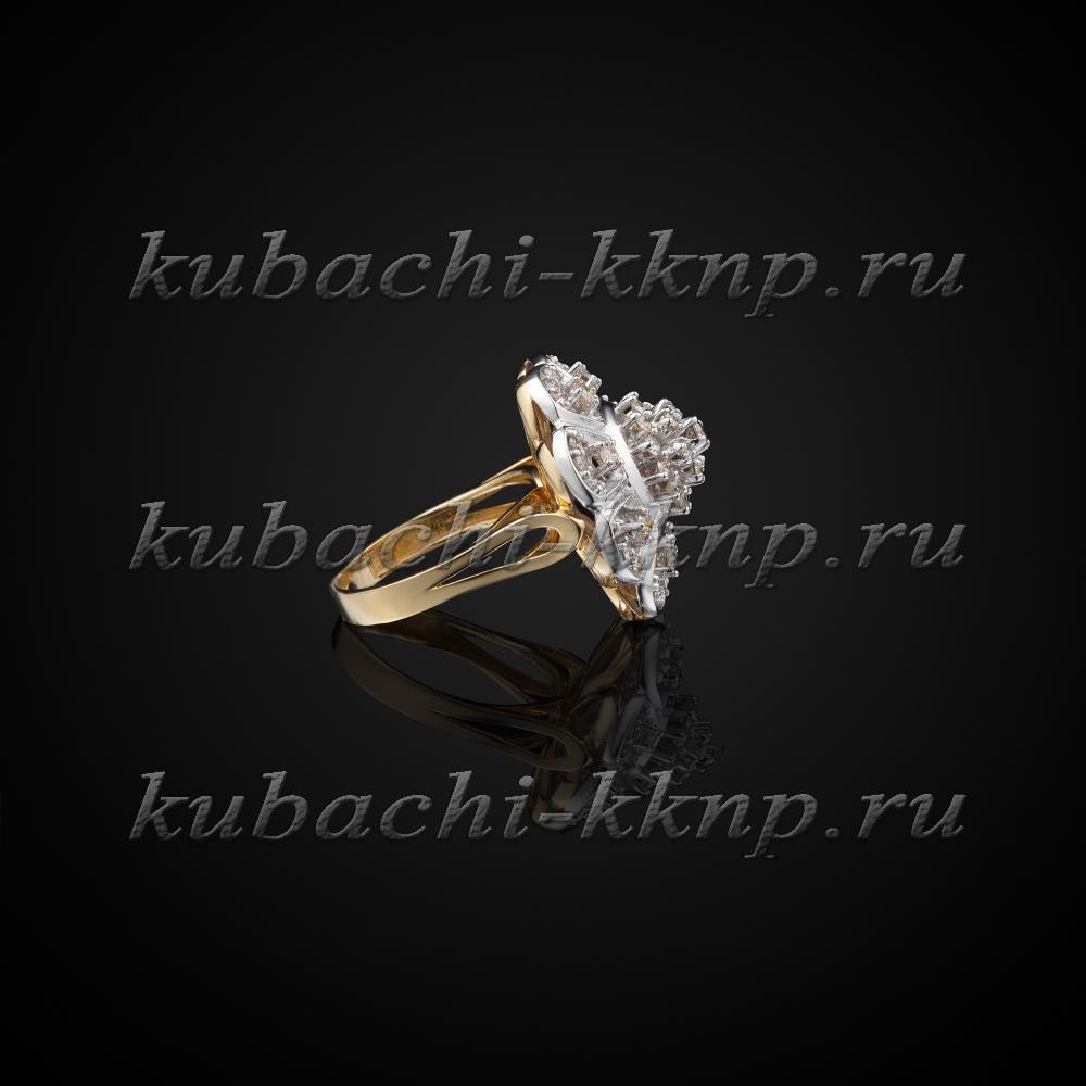 Золотое кольцо с бриллиантами из золота двух цветов, ан555 фото 2