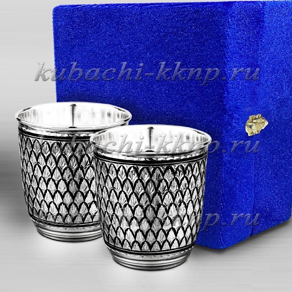 Набор серебряных стаканов Чешуя, ст029-2 фото 1