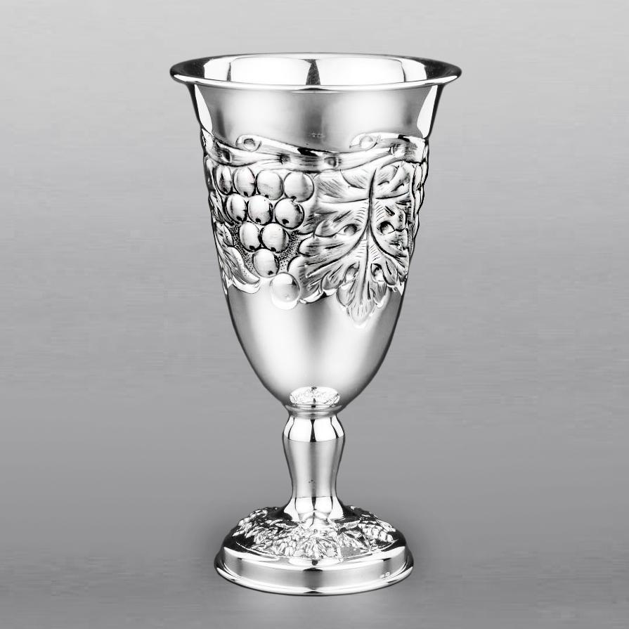 Набор серебряных бокалов для вина или воды Эсперанто, ф052-6 фото 5