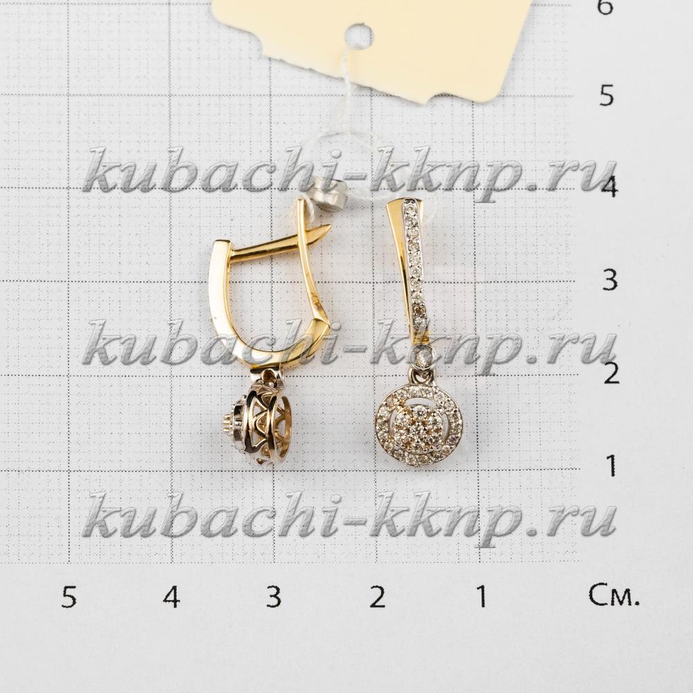 Нежные золотые серьги с брилиантами, ан565-1 фото 3