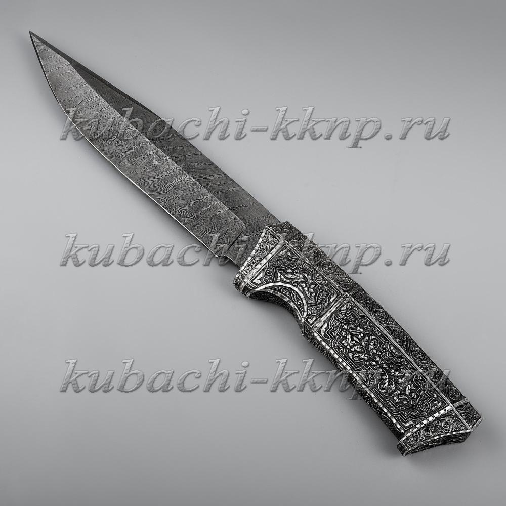 Серебряный нож «Богатырь» (лезвие сталь), НЖ08 фото 2