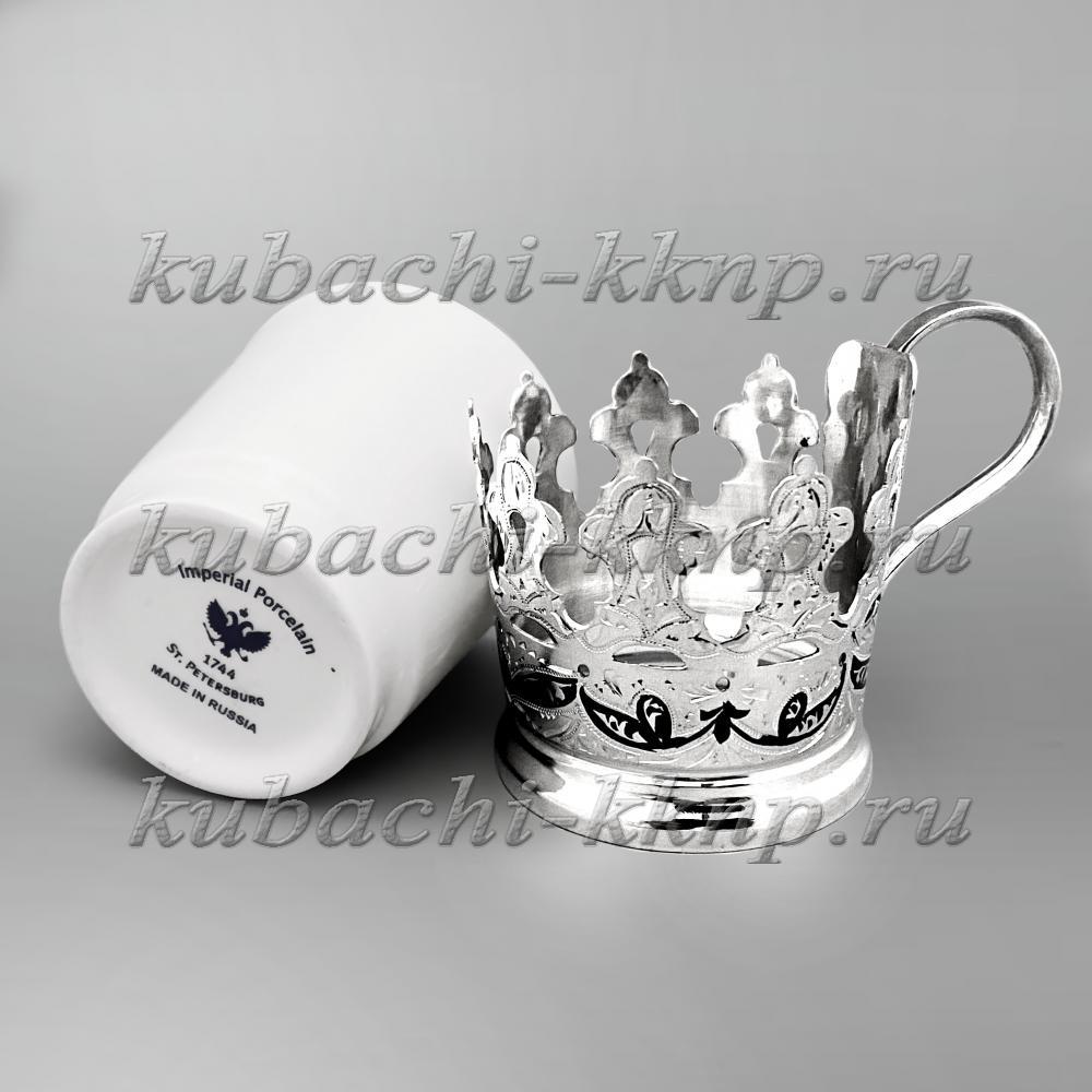 Набор серебряных подстаканников для кофе Император, пд057-6 фото 2