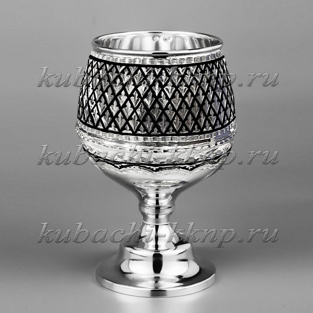 Набор из шести серебряных бокалов для коньяка, бк063-6 фото 2