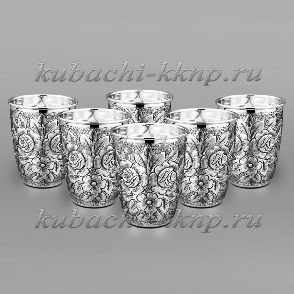 Набор из двух серебряных стаканов Роза, ст139-6 фото 1