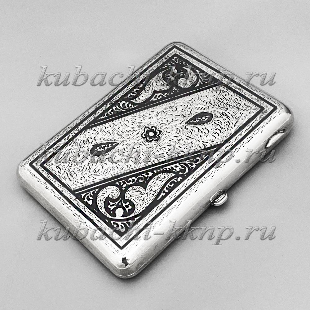 Тяжелый серебряный портсигар, ПДС063 фото 1