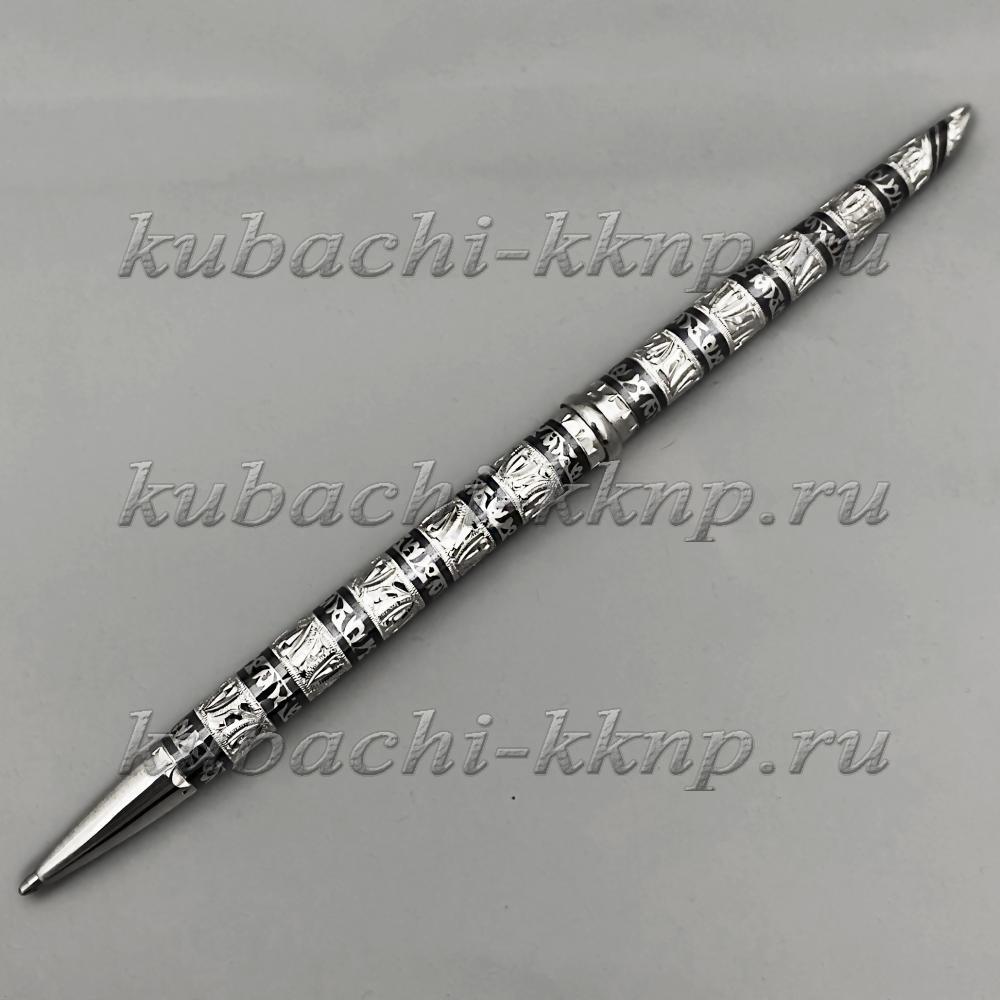 Тонкая серебряная ручка с красивым орнаментом, РУЧ21 фото 1