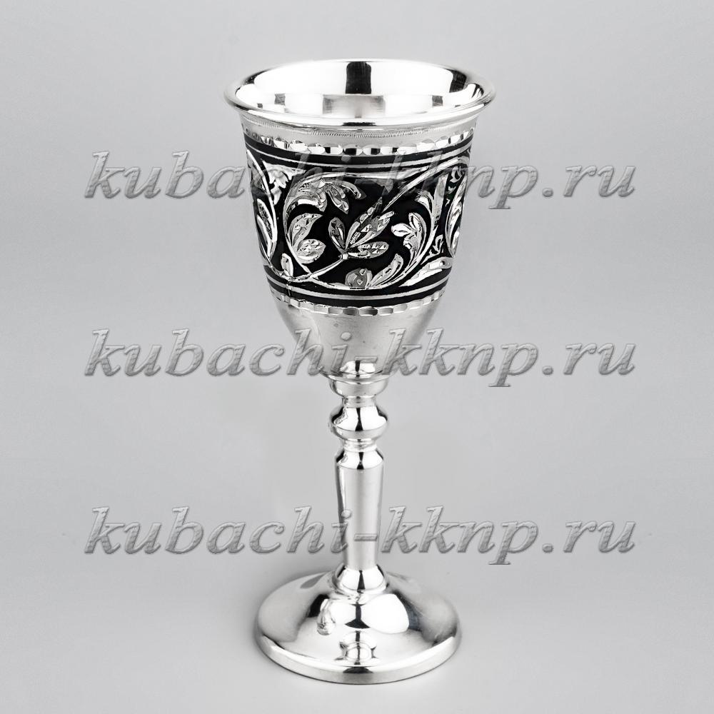 Набор серебряных рюмок с гравировкой от мастеров Кубачи, р096-6 фото 2