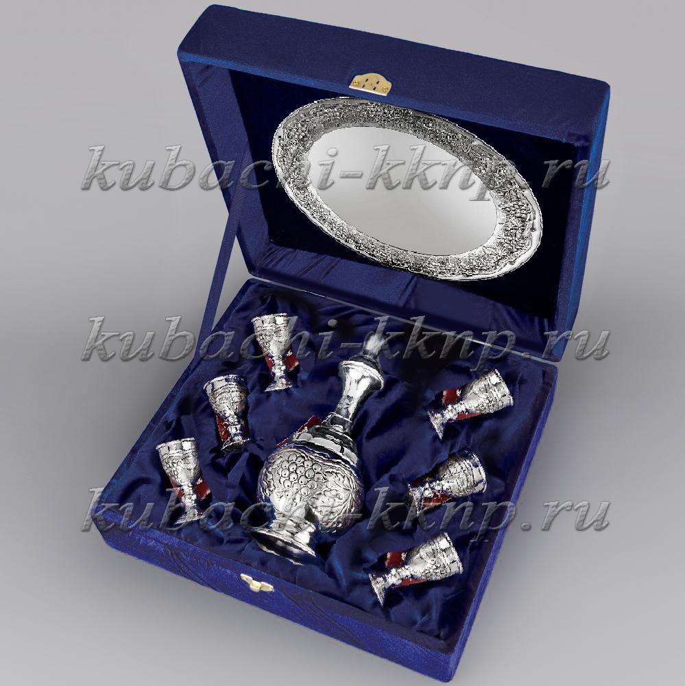 Серебряный набор для водки на шесть персон Раздолье, вс068 фото 6