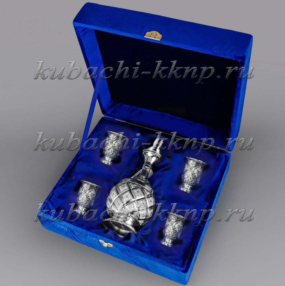 Серебряный водочный набор на четверых Косма, вс065 фото 2