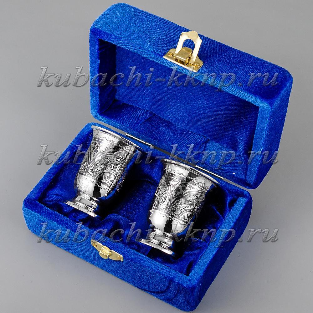Набор серебряных стопок с чернением  «Двойка», 43 мл, нс016 фото 1