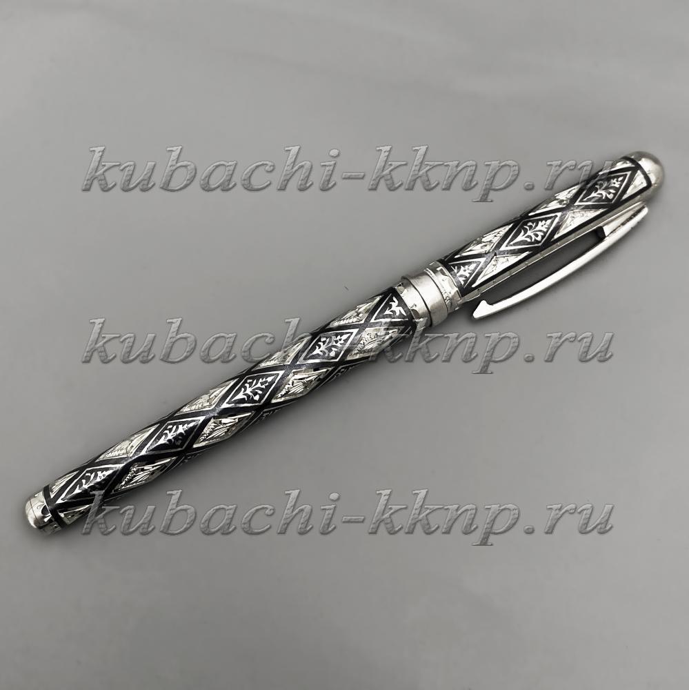Классическая  серебряная ручка с чернилами, РУЧ26 фото 1