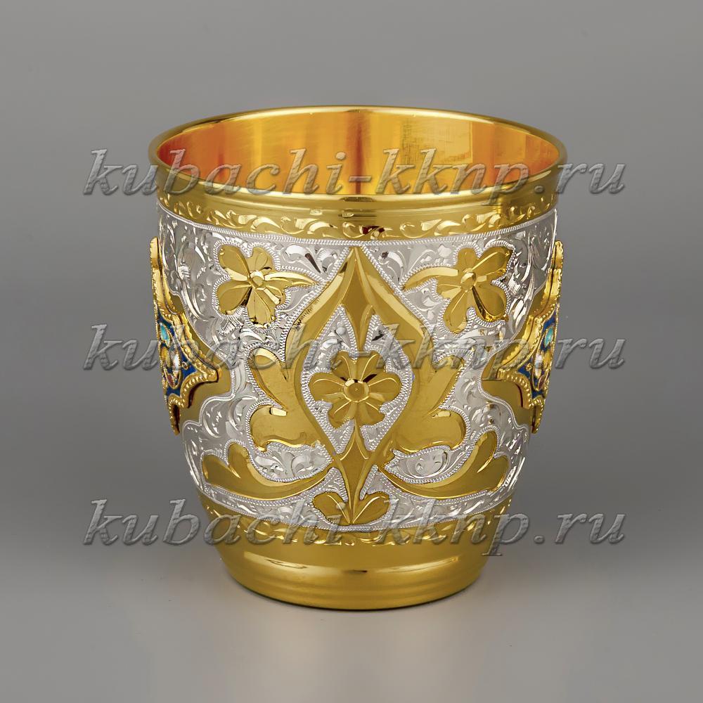 Серебряный стакан, позолоченный «Финифть»
