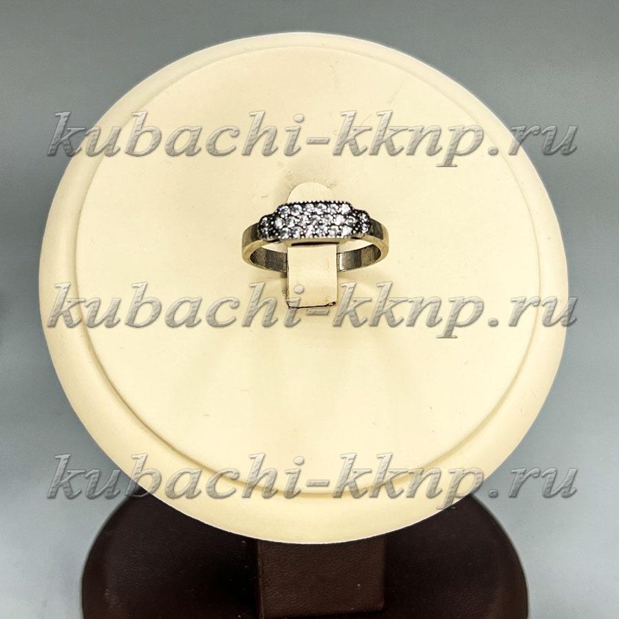 Нежное кольцо из серебра 925 пробы с россыпью фианитов Вьюга, к72 фото 1