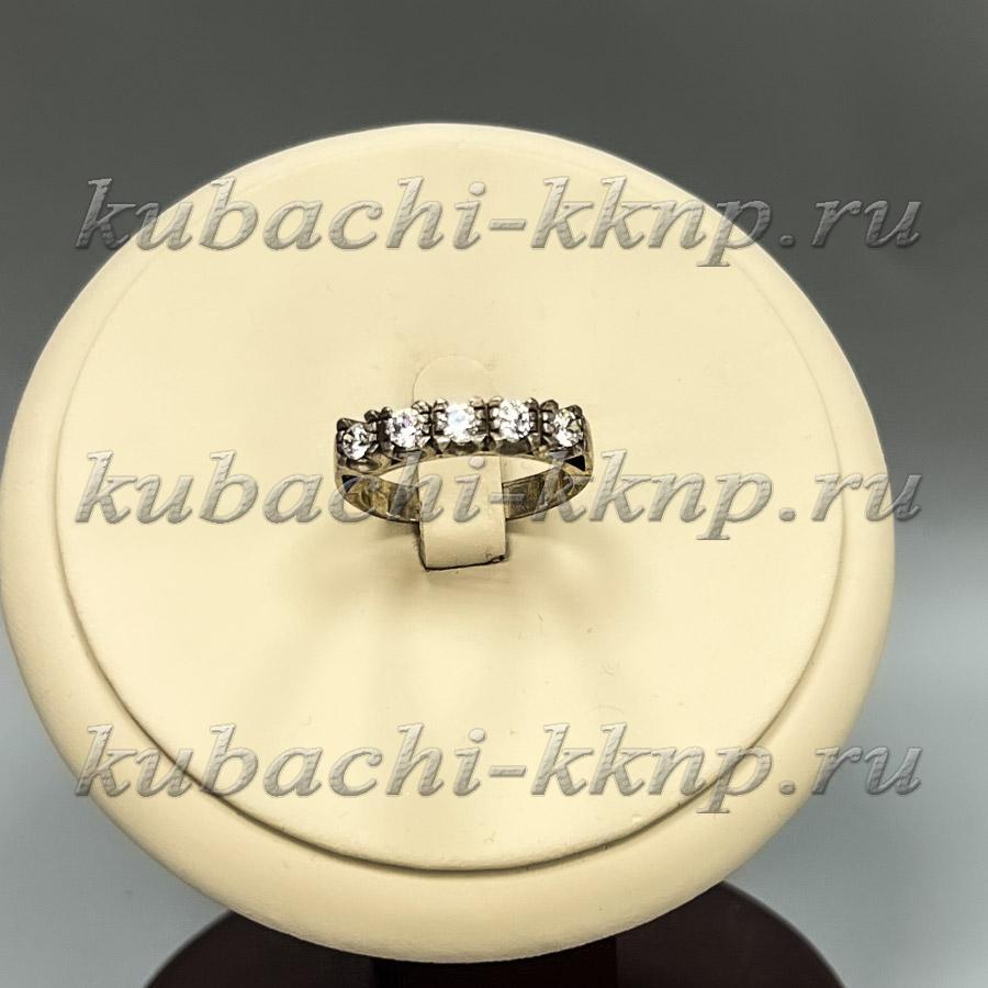 Серебряное женское нежное кольцо с фианитами Звено, Ag-к38 фото 1