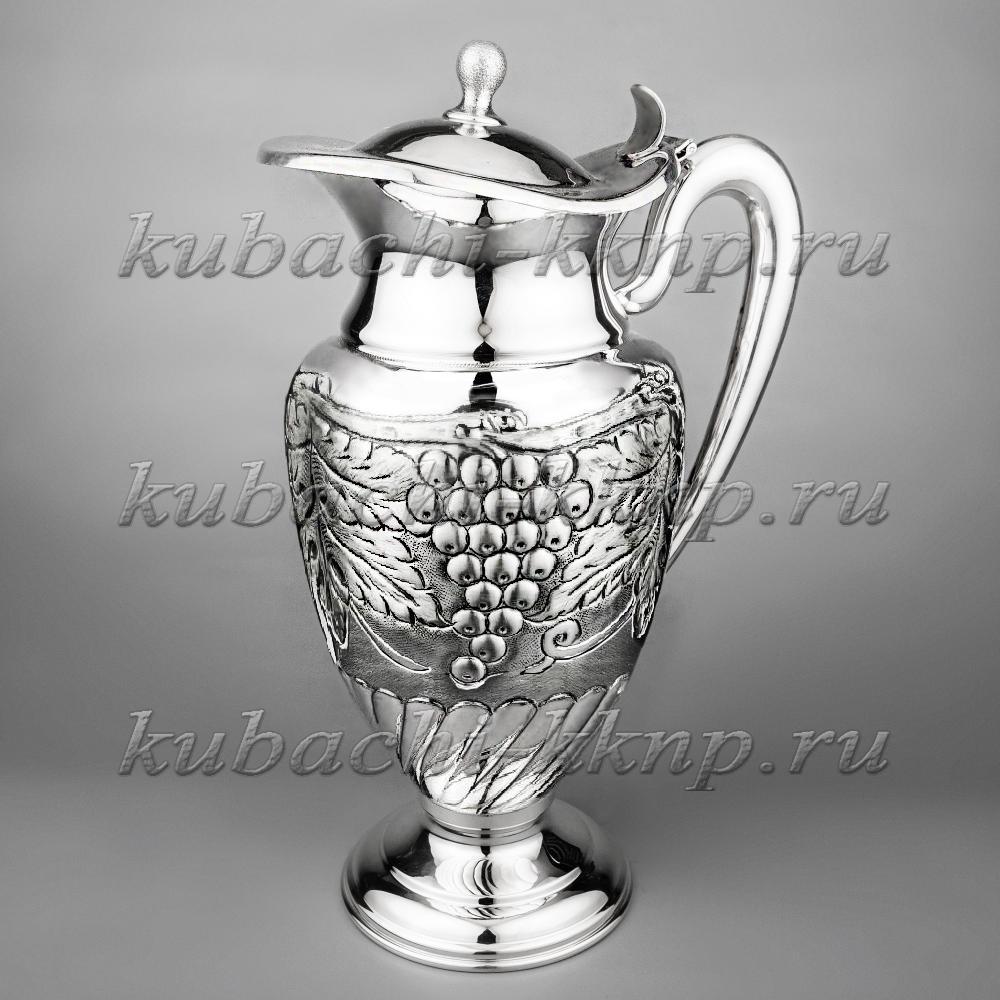 Кувшин серебряный Виноград из серебра 925 пробы, кв00022 фото 2