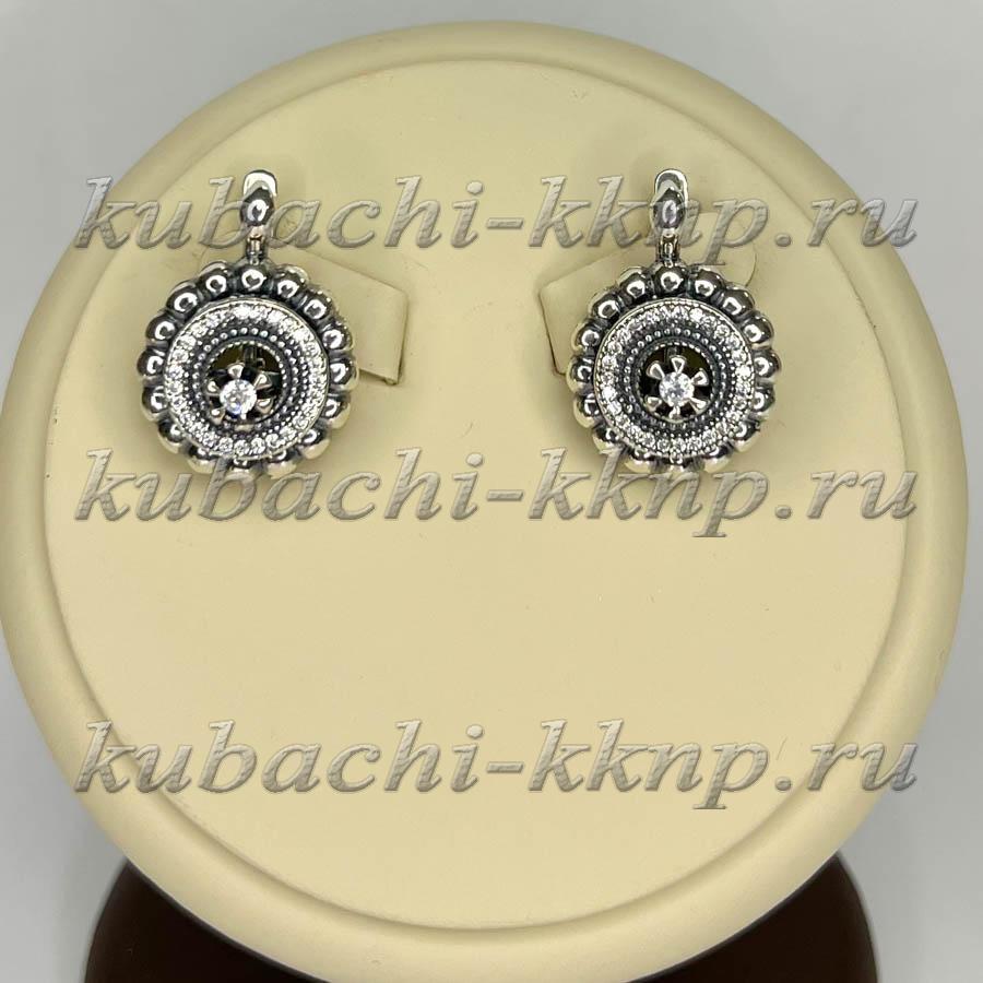 Круглые и элегантные серьги Собственность для девушки, коллеги, жены на каждый день , в офис серебро 925 пробы , Ag-с128 фото 1