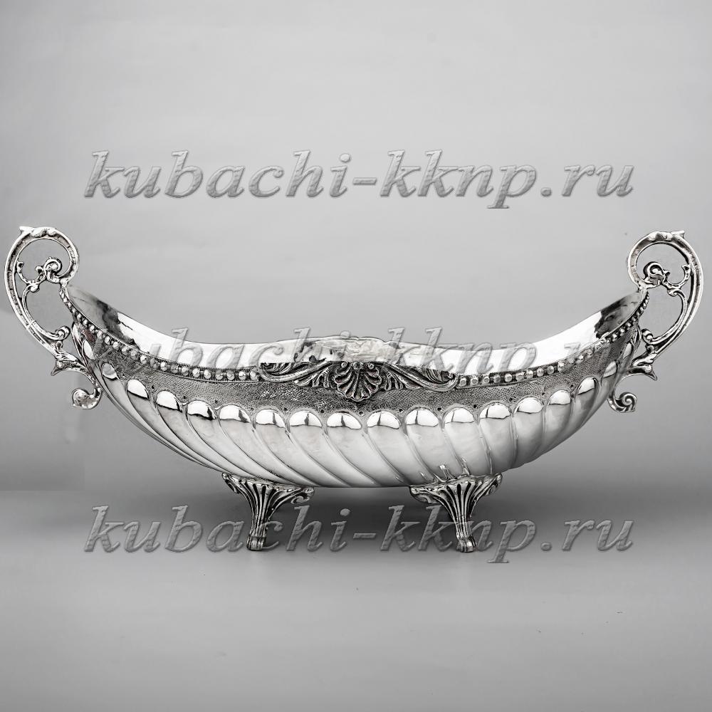 Серебряная конфетница - ладья , кф179 фото 1