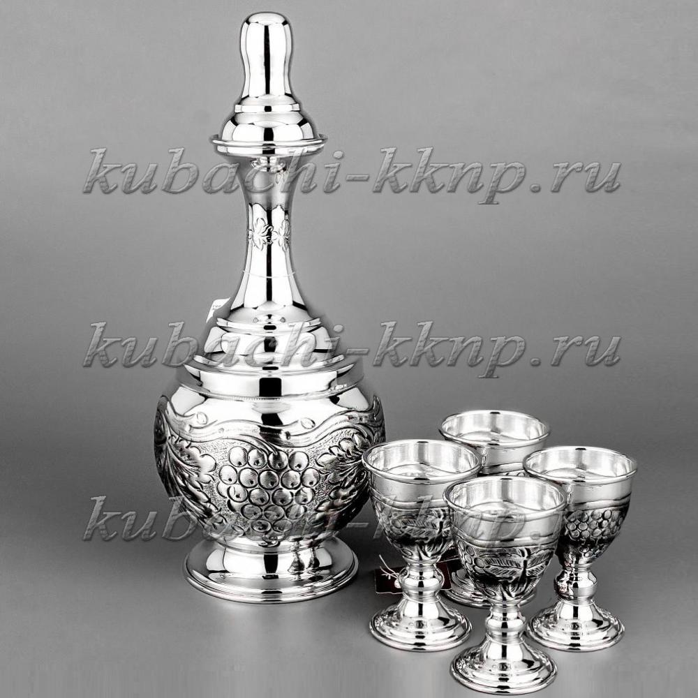 Серебряный водочный набор на четверых Эсперанто, вс066 фото 2