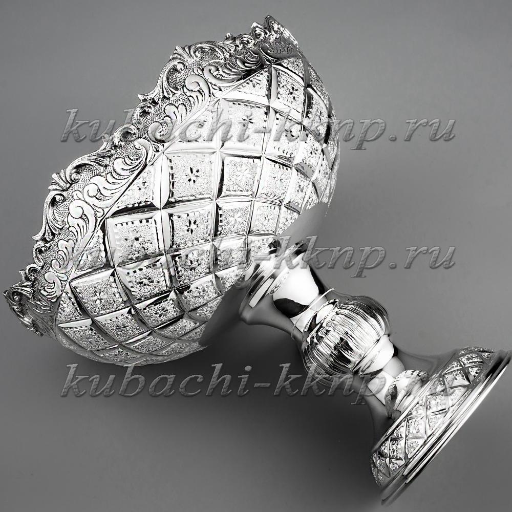 Большая серебряная ваза для фруктов Византия, ВЗ038Б фото 3