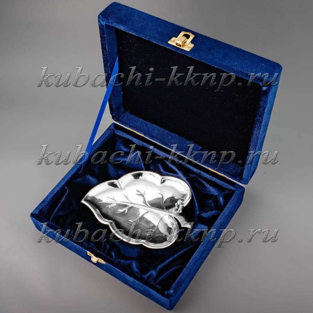 Серебряная конфетница Липа с ангелочком, КФ238а фото 6