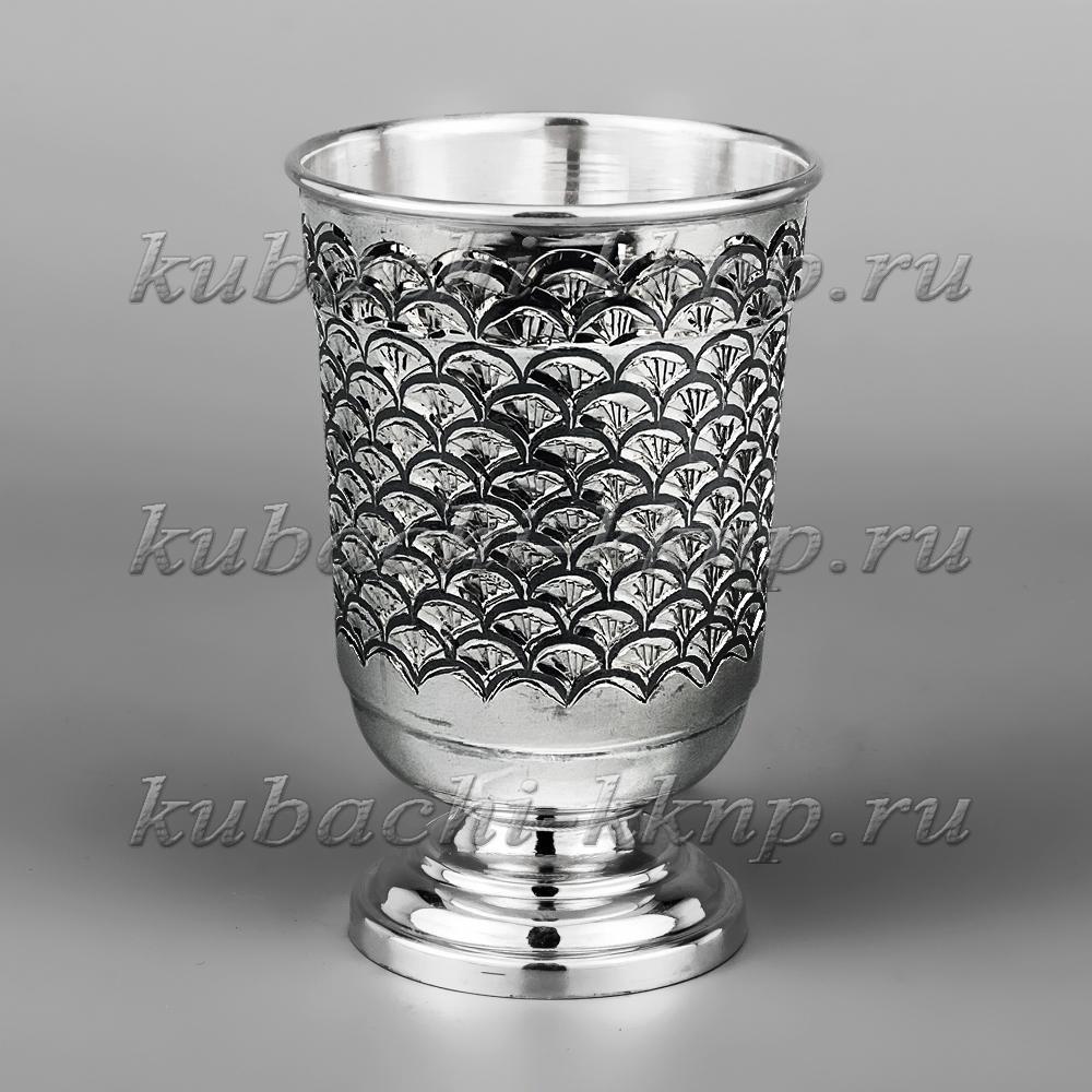 Набор из шести серебряных стаканов с чешуйками, ст043-6 фото 2