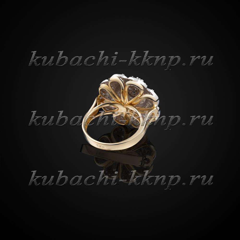 Золотое кольцо с бриллиантами из золота двух цветов, ан555 фото 3