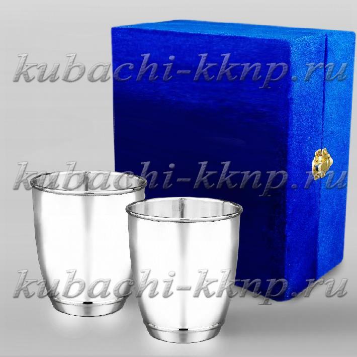 Набор из двух небольших серебряных стаканов, ст079-2 фото 1