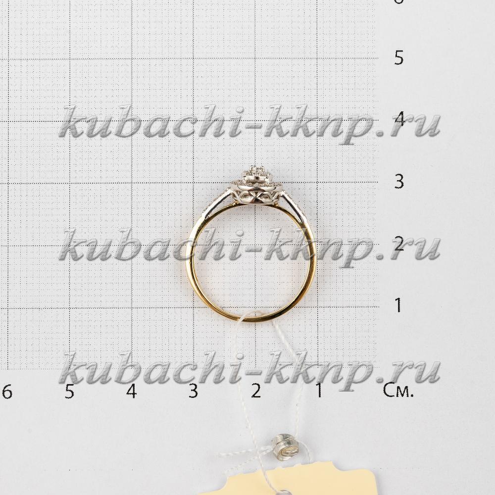 нежное золотое кольцо с бриллиантами, ан565 фото 4
