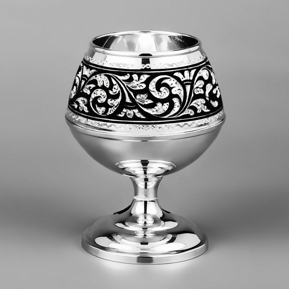 Набор серебряных бокалов для виски или коньяка Снифтер, бк35-2 фото 5