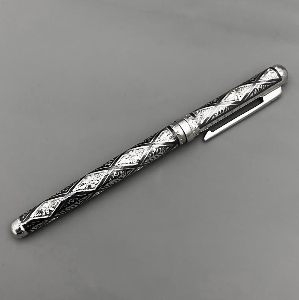 Классическая  серебряная ручка с чернилами, РУЧ26 фото 3