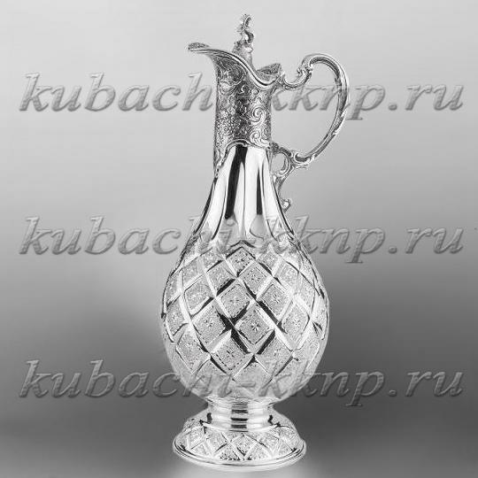 Большой серебряный кувшин на два литра Лазер, кв0020Б фото 2