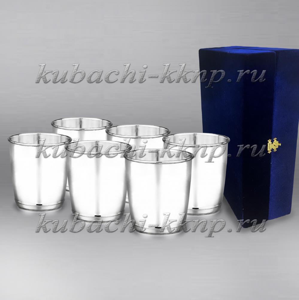 Набор из шести больших серебряных стаканов , с130-6 фото 1