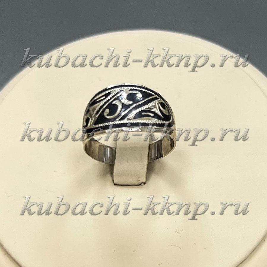 Кольцо серебряное Кубачи с чернью Избранница, Ag-к147 фото 1
