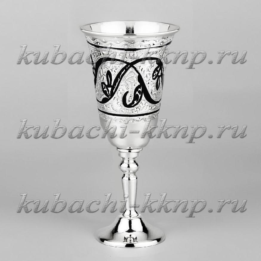 Набор из трех серебряных рюмок на 40 мл Тюльпан, р104м-3 фото 3
