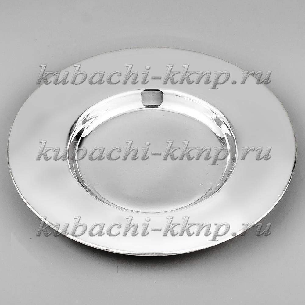 Глянцевое серебряное блюдце, бл030 фото 2