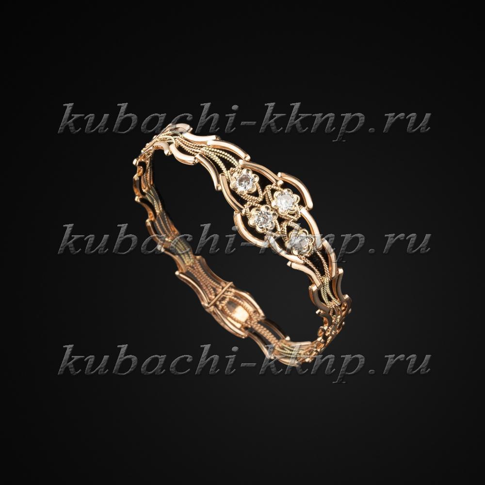 Золотой оригинальный браслет Елочка, ан137 фото 1